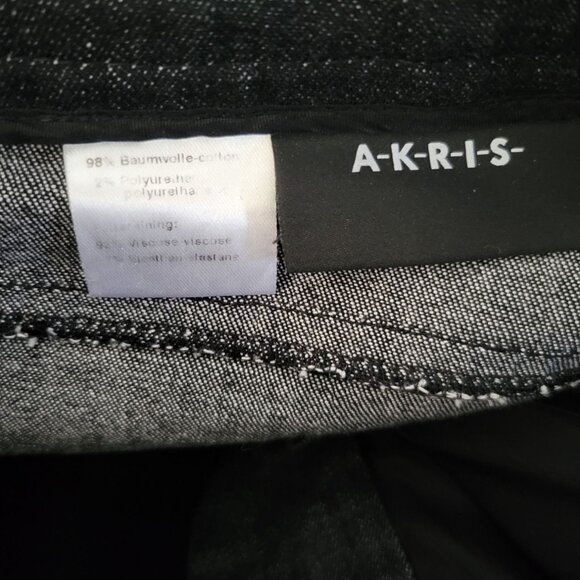 Akris Womens Charcoal Gray jeans size 12 tapered Cotton Demin Mid Rise stretch - Picture 2 of 10